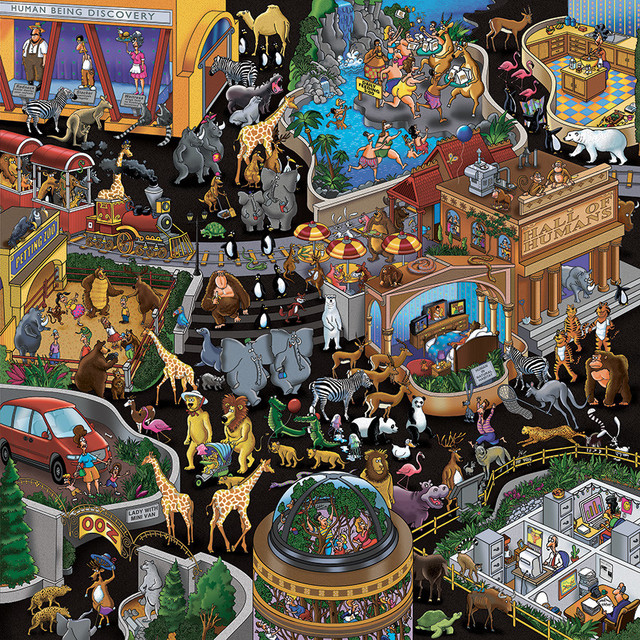 Backwards Zoo Wall Mural Contemporary Wall Decals