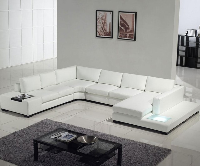 Modern white top grain leather sofa  Modern  Sofas  Los 