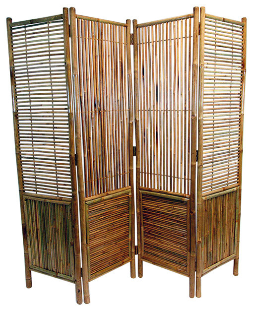 Bamboo Divider And Screen, 4 Panels Self Standing, 72"x72" Asian