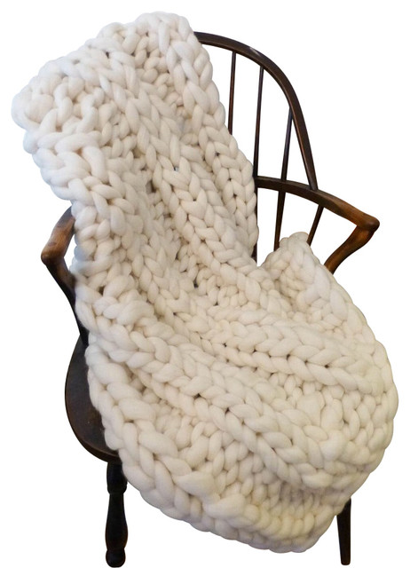 Chunky Knit Throw - Traditional - Throws - by Colorways
