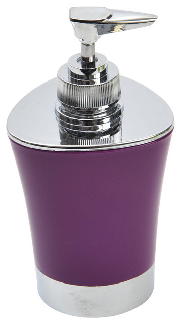 Bathroom Soap and Lotion Dispenser Shiny Purple With Chrome Parts ...