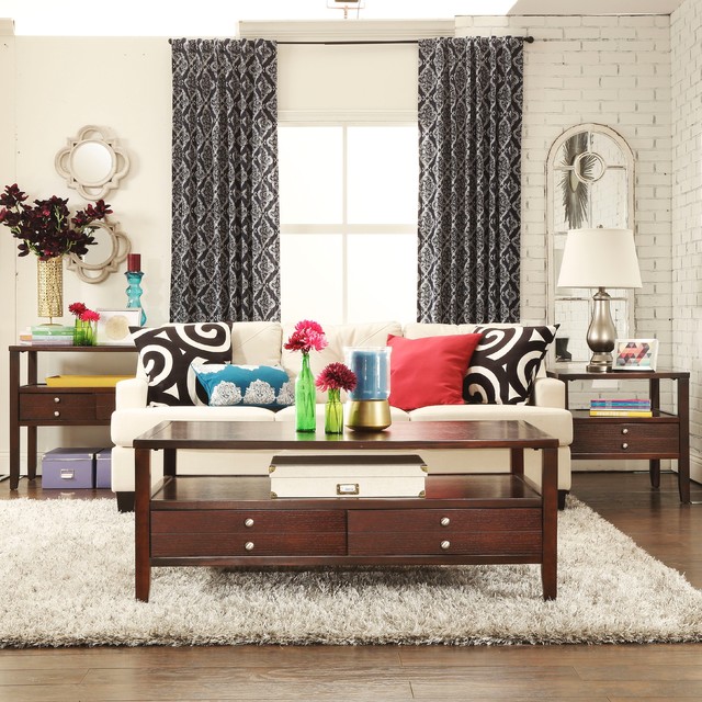 TRIBECCA HOME Ingleby Cherry Drawer Storage Occasional Table