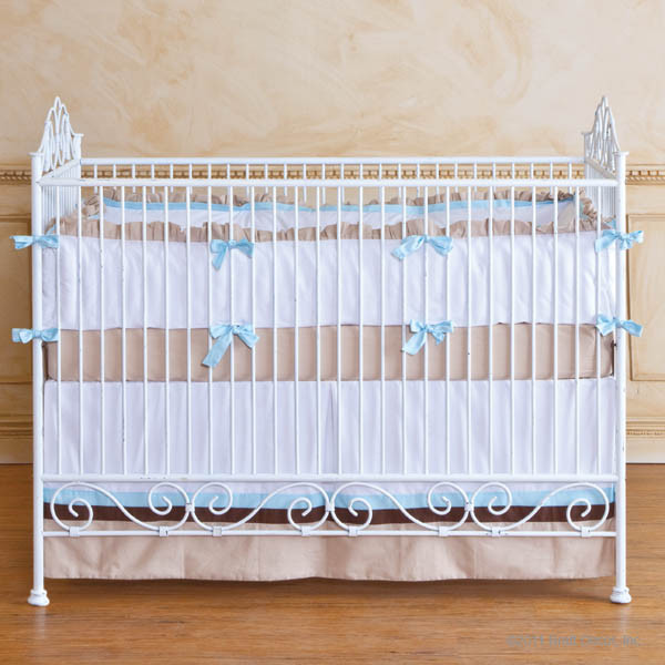 Casablanca Iron Crib in Distressed White by Bratt Decor Traditional
