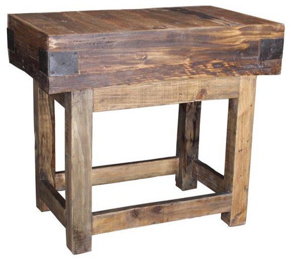 Solstice Reclaimed Wood Kitchen Island - Rustic - Kitchen