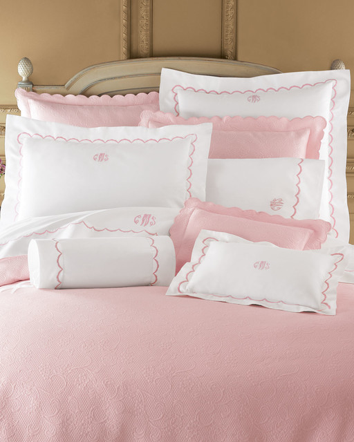 European Sham Monogrammed WHITE/BLACK Contemporary Pillowcases And Shams