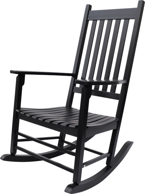 Maine Porch Rocker, Black - Traditional - Outdoor Rocking Chairs - by