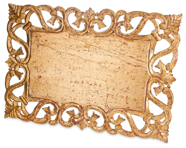 S/4 Vendome Place Mat Rect Gold Leaf Contemporary Placemats