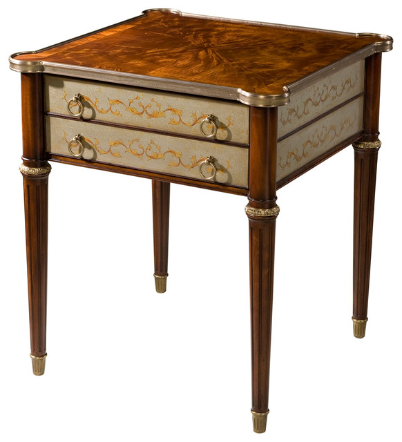 Theodore Alexander Eglomise Waterside Accent Table Traditional Side