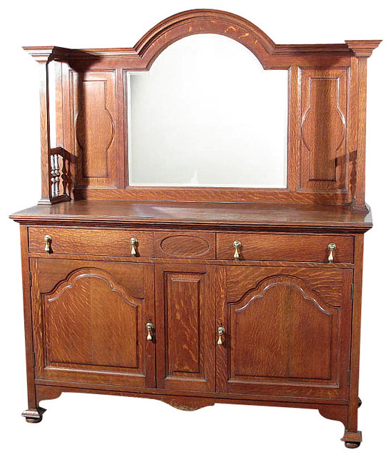 Antique Oak Victorian Buffet Sideboard Server Traditional Buffets