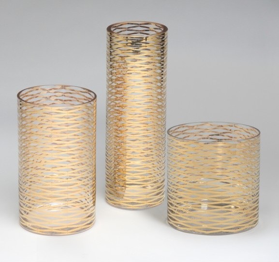 Gold Ribbons Glass Vase Contemporary Vases by DwellStudio