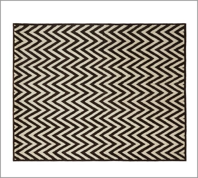 Hayden Zig Zag Rug, Black Eclectic Rugs by Pottery Barn