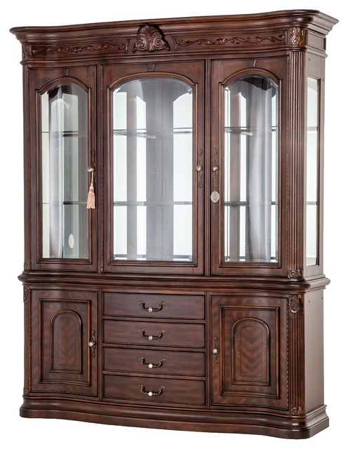AICO Furniture, Villagio China Cabinet in Hazelnut - Traditional ...