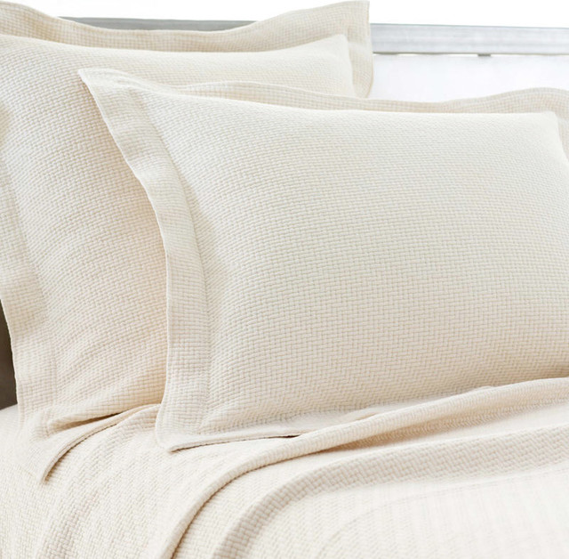 Pine Cone Hill Interlaken Ivory Matelasse Pillow Sham - Modern - Beds - by Layla Grayce