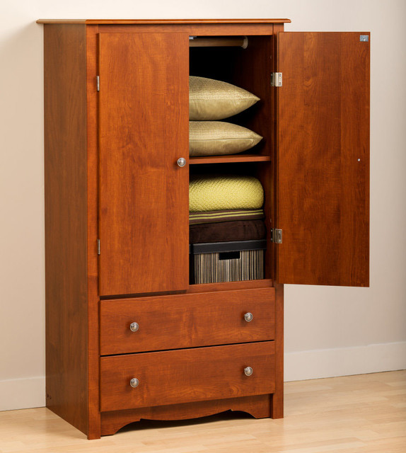 Cherry Monterey 2 Door Armoire modernarmoiresandwardrobes