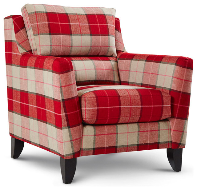 milan chiar red checkered Contemporary Armchairs & Accent Chairs