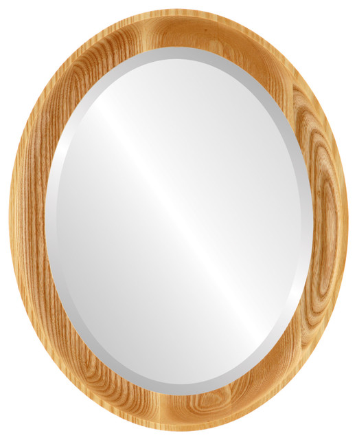 Vancouver Framed Oval Mirror in Honey Oak Wall Mirrors by The Oval