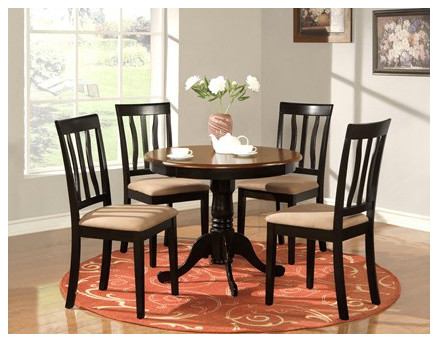 Parawood furniture antique black and cherry round dining table ...