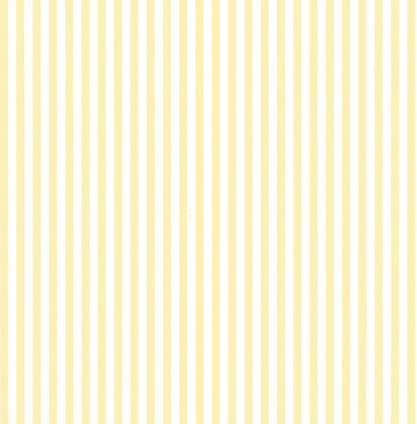 1/4" Wide Vertical Stripe Wallpaper, Yellow Traditional Wallpaper