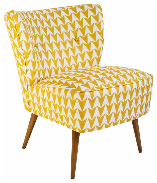 Flocktail Chair Aldgate Mustard Midcentury Armchairs & Accent
