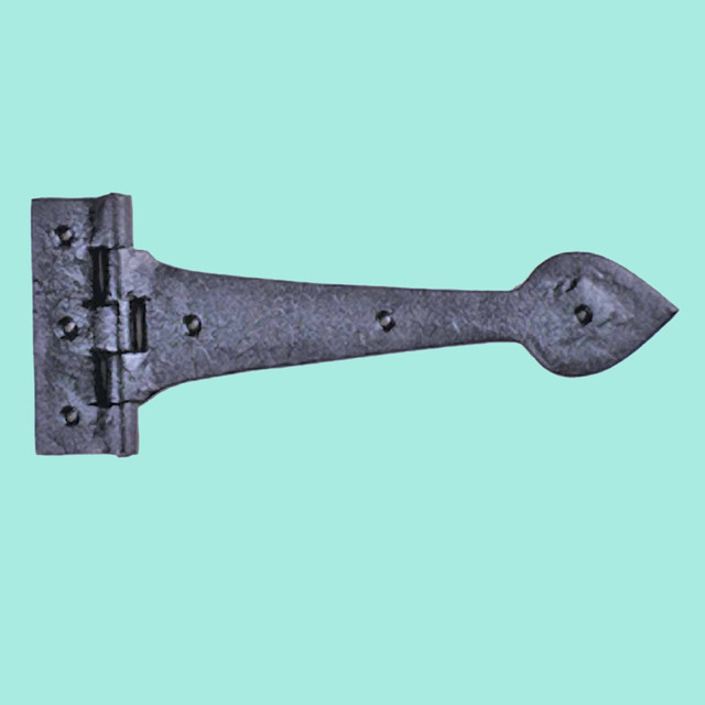 Door Hinges Black Wrought Iron Heart Strap Door Hinge 4" x 10" 15790