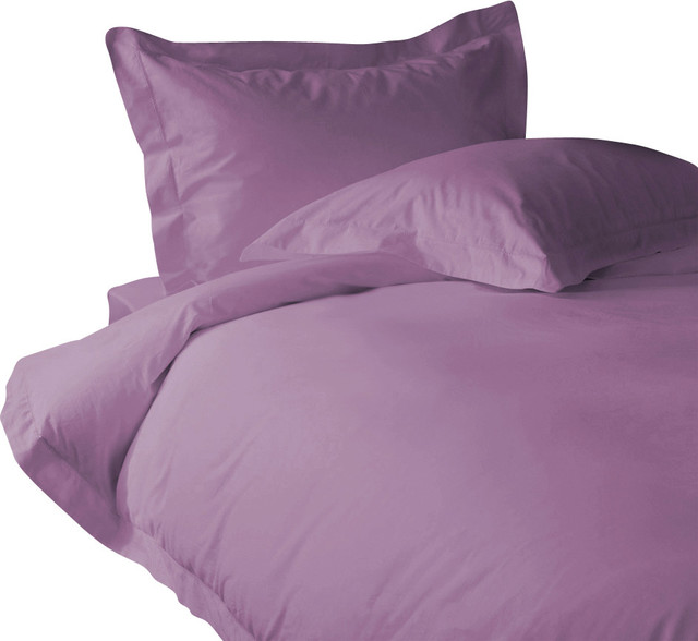 600 TC Fitted Sheet 26" Deep Pocket Solid Lilac, Twin XL Contemporary