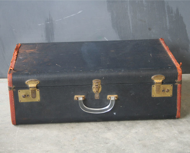 Vintage Black Hard Shell Suitcase