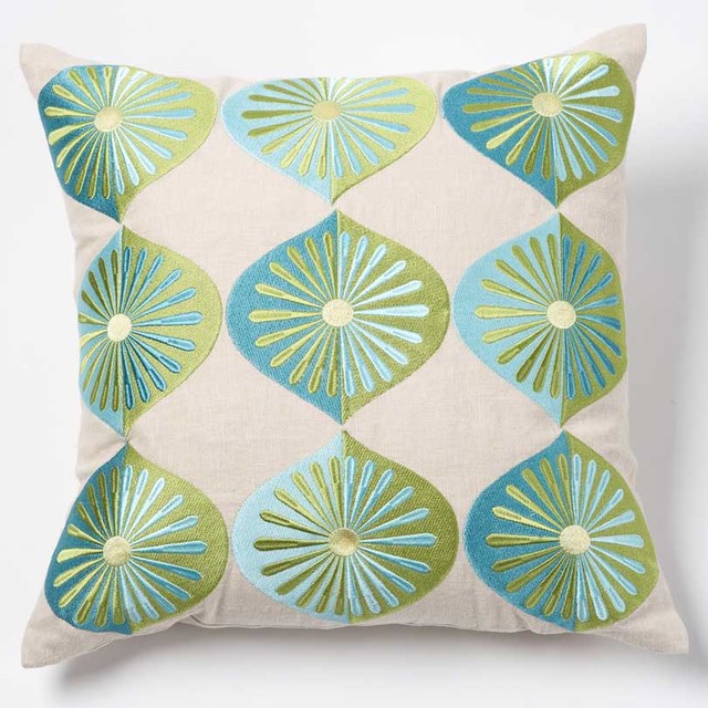 Many Fans Throw Pillow, Sea contemporarydecorativepillows