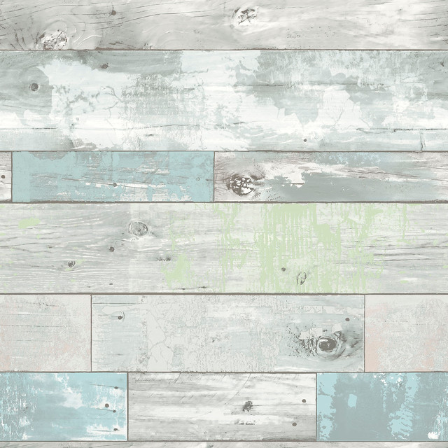 Wood Panel Peel and Stick Wallpaper, 4 Rolls beach-style-wallpaper