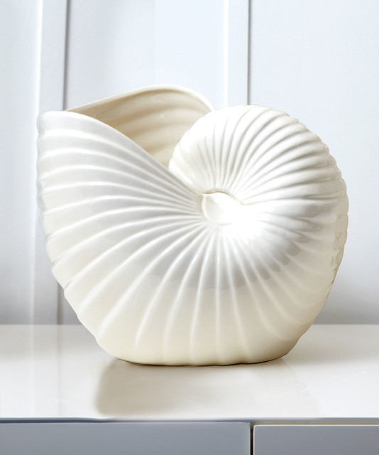 Nautilus Shell Vase Transitional Vases by Bliss Home and Design