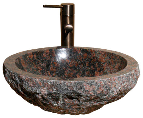 VR166-BE Tan Brown Polished Vessel Sink - Traditional - Bathroom Sinks ...