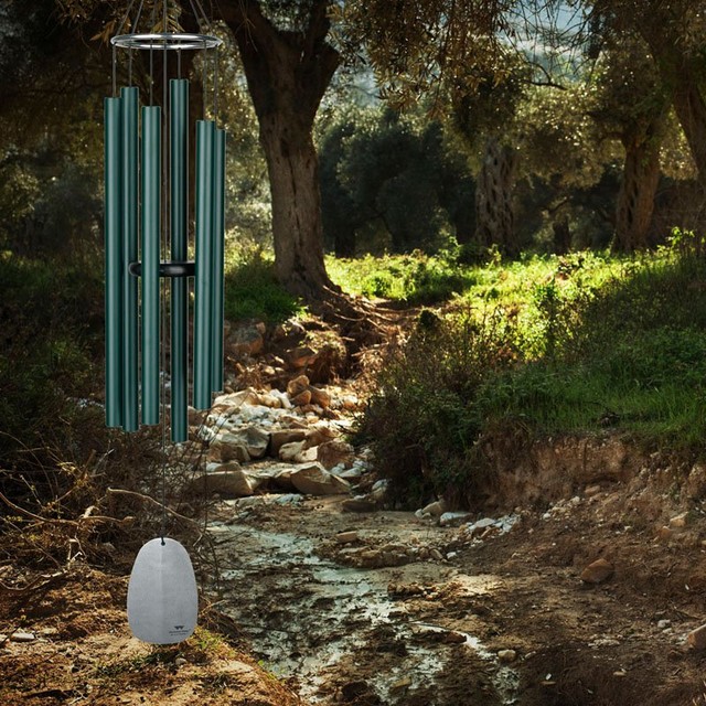 Woodstock Bells Of Paradise Large Rainforest Green Wind Chime Woodstock Bells Of Paradise Large Rainforest Green Wind Chime Bplrg Contemporary Chimes