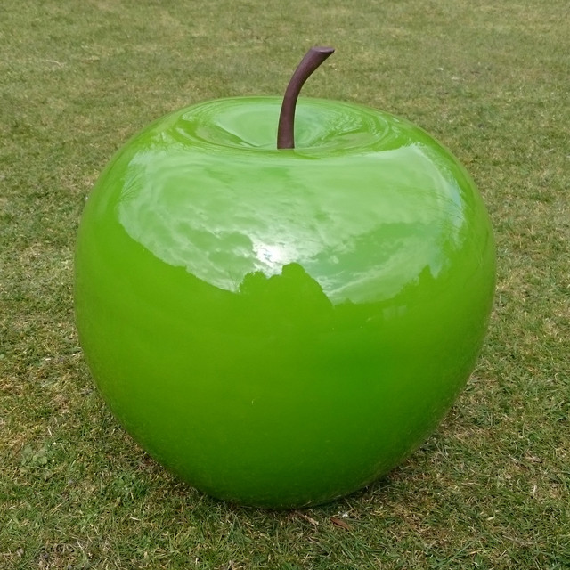 Large Green Apple Garden Ornament Contemporary Garden Statues