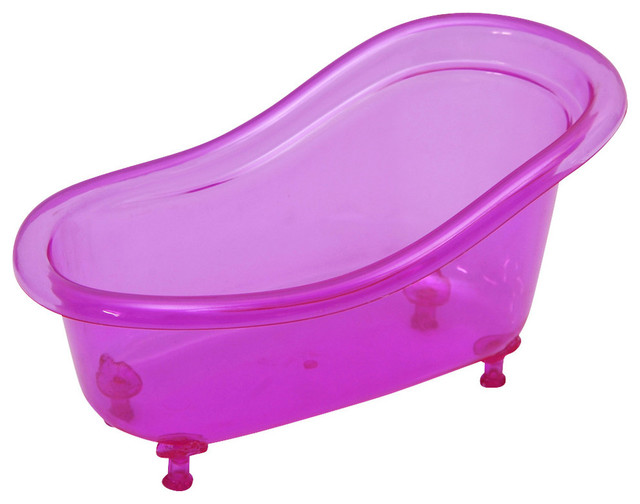 ClawFoot Bathtub Basket Counter Top Organizer Acrylic Clear Purple