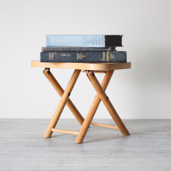 Wood Folding Step Stool - Modern - Side Tables And End Tables - by Etsy