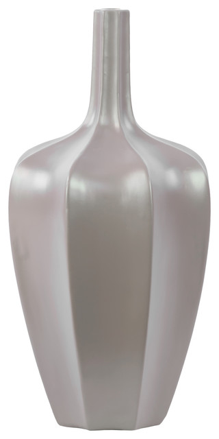 Modern Ceramic Vase, Large, Matte Gray - Contemporary - Vases