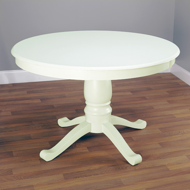 Simple Living Alexa Round Antique White Pedestal Dining Table