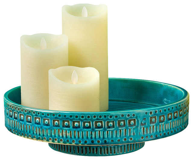 Turkos Decorative Bowl/Pedestal Stand Ceramic Transitional