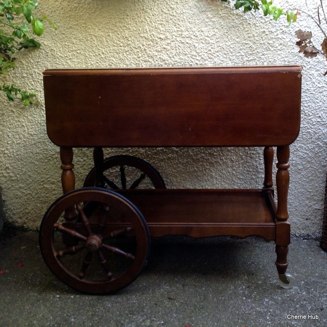 Vintage Tea Cart with Wagon Wheels