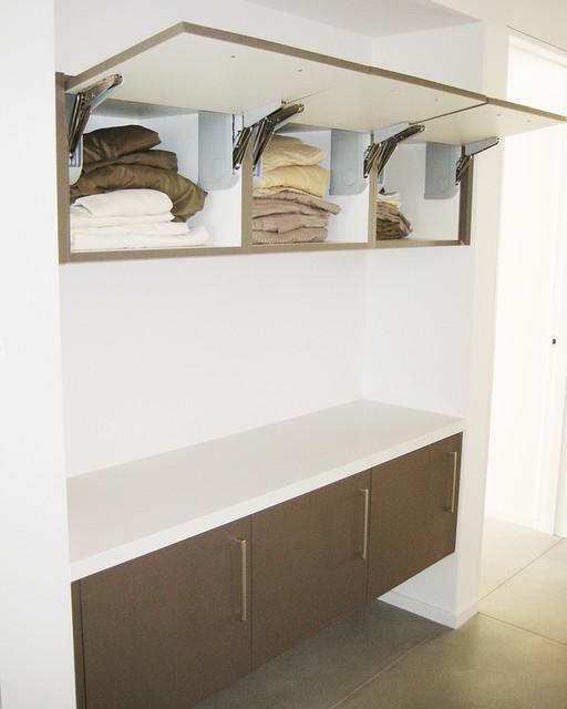 Linen Storage in Hallway Modern Hall Los Angeles by Cedar Hill