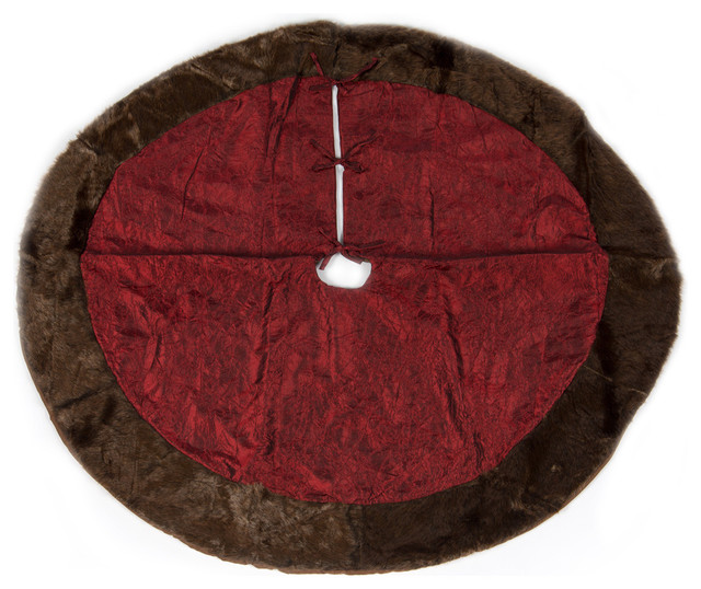 christmas burgundy tree skirt with mink fur border by christmas burgundy tree skirt with mink fur border by