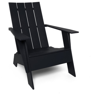 Flat Standard Adirondack Chair, Black - Contemporary - Adirondack 