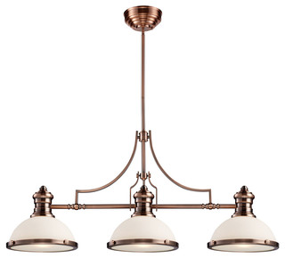 Chadwick 3-Light Island Light, Antique Copper - Traditional - Kitchen ...