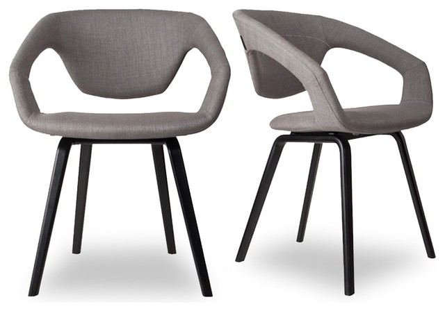 Lot de 2 fauteuils design flex back black couleur gris clair ...
