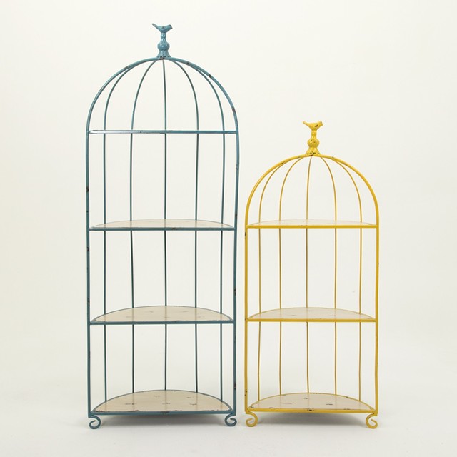 Birdcage Floor Shelf Eclectic Bookcases by Wicker Emporium