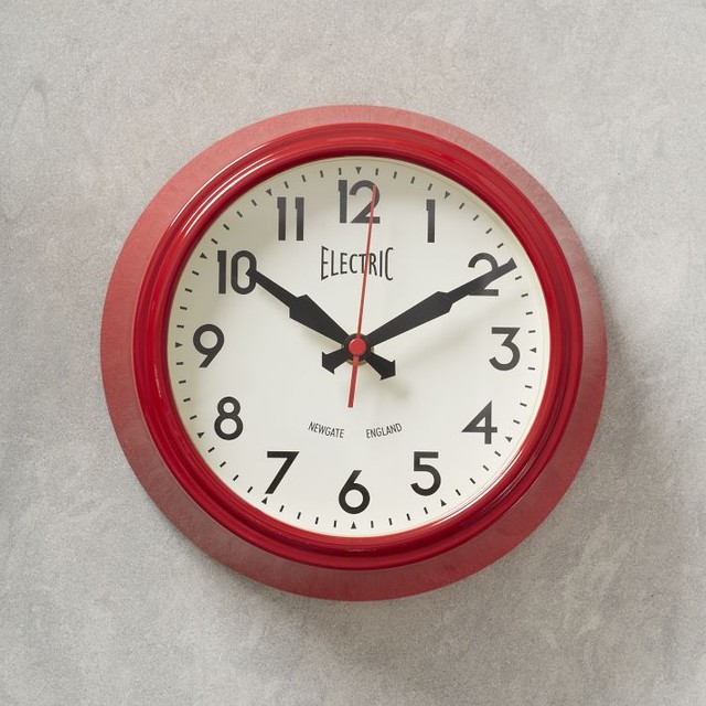 Newgate Wall Clock, Electric, Red Wall Clocks by West Elm