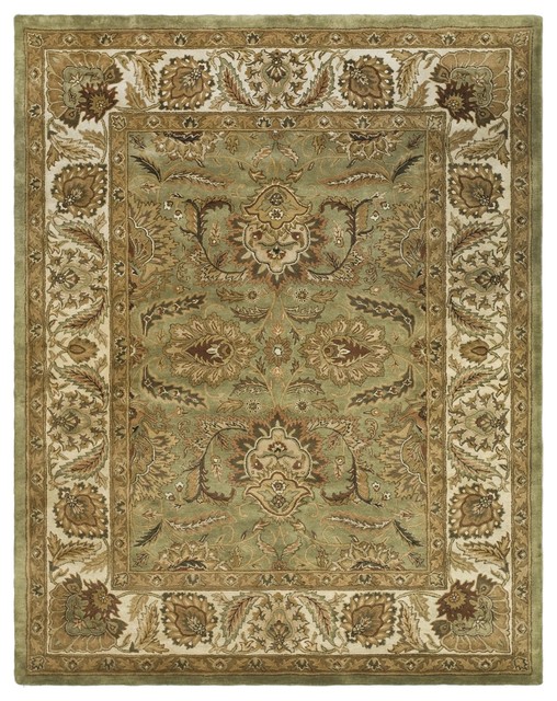 Classic Green/Brown Area Rug CL239D Traditional Rugs by zopalo