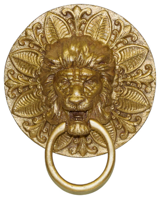 Round Lion Head Towel Holder Traditional Towel Rings by CPI