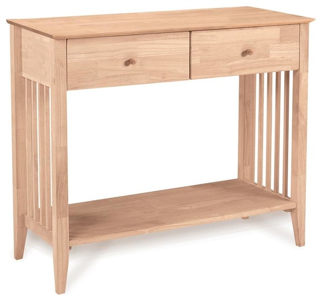 Unfinished Mission Server w 2 Drawers & Shelf Craftsman Buffets And