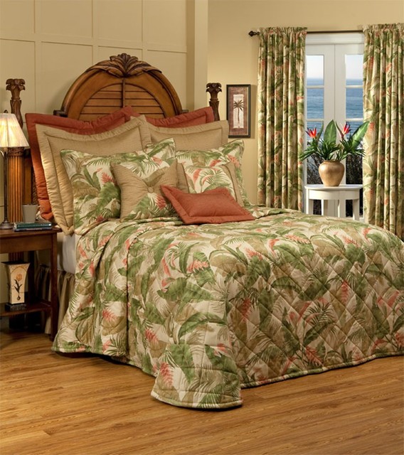 "La Selva" Natural Bedspread by Thomasville at Home Tropical Quilts