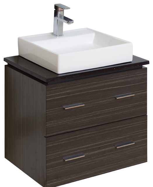 PlywoodMelamine Vanity Set, Dawn Grey, 24"x18" Modern Bathroom